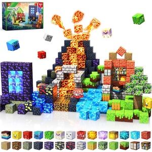 150 pcs 0.8inch Magnetic Blocks with 24 Light Blocks